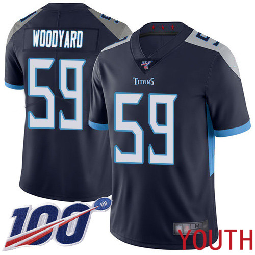 Tennessee Titans Limited Navy Blue Youth Wesley Woodyard Home Jersey NFL Football #59 100th Season Vapor Untouchable